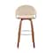 Armen Living Daxton 30" Cream Faux Leather and Walnut Wood Bar Stool LCDXBAWACR30 - alternate 2